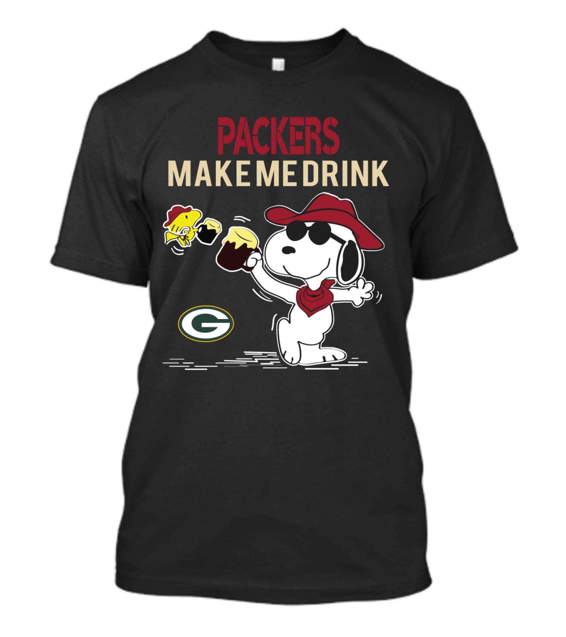 Packers Make Me Drink Snoopy With Green Bay Packers T-Shirt