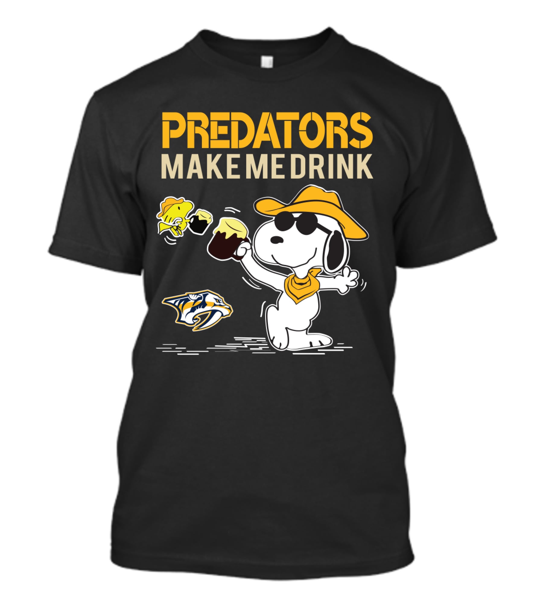 Predators Make Me Drink Nashville Predators Snoopy Fan T-Shirt