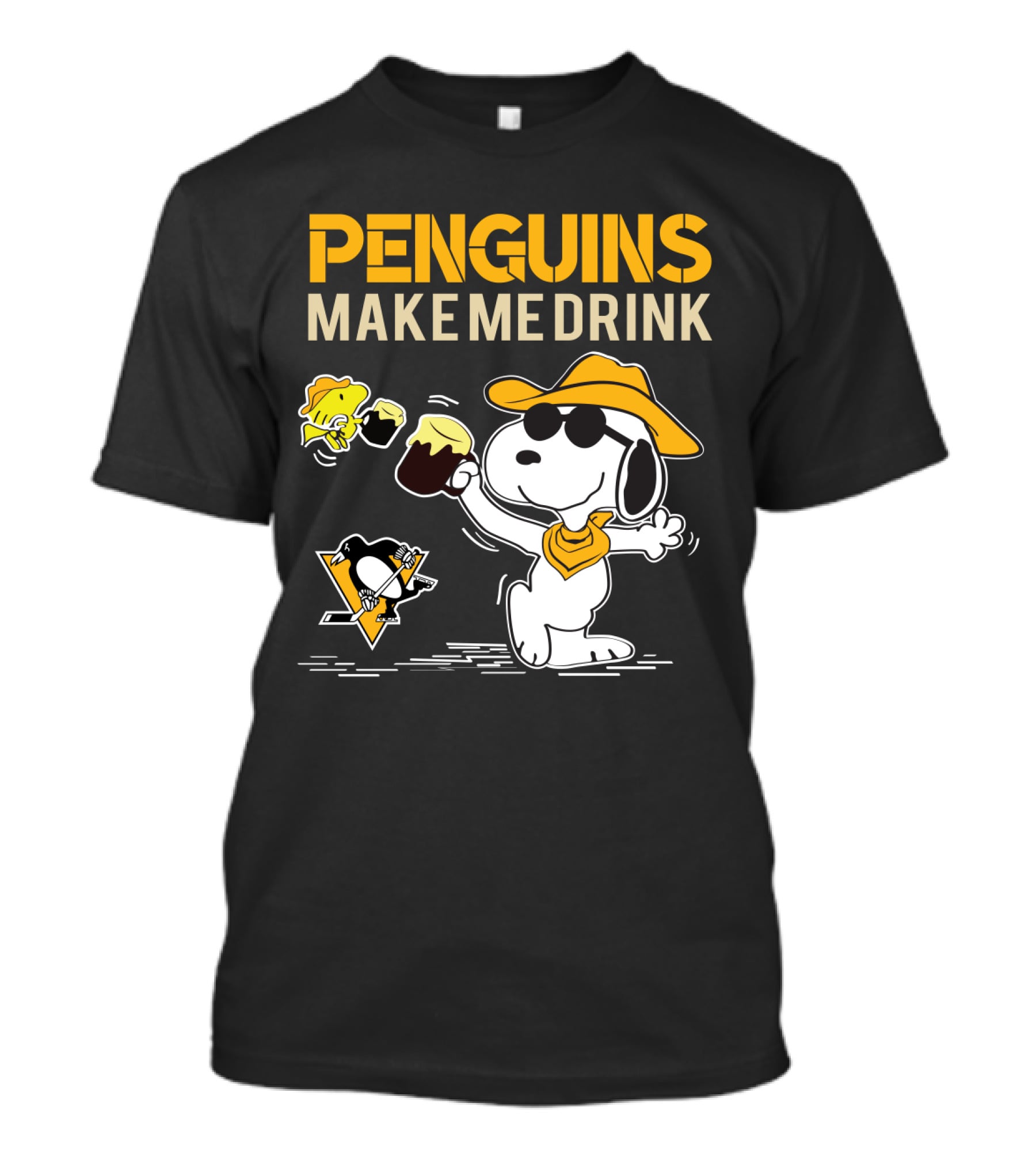 Penguins Make Me Drink Snoopy Pittsburgh Fans T-Shirt