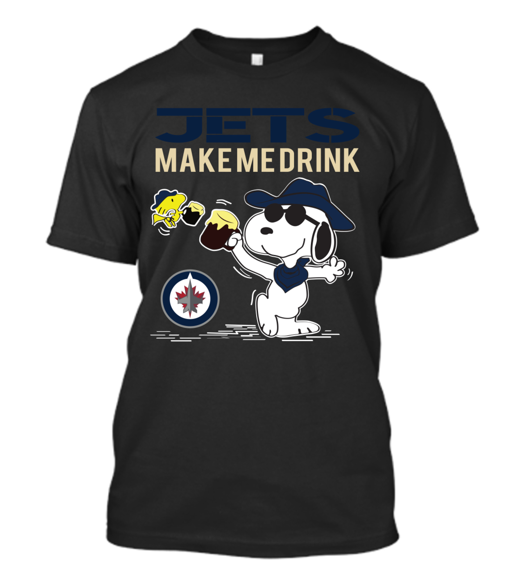 Jets Make Me Drink Snoopy Winnipeg Fans T-Shirt