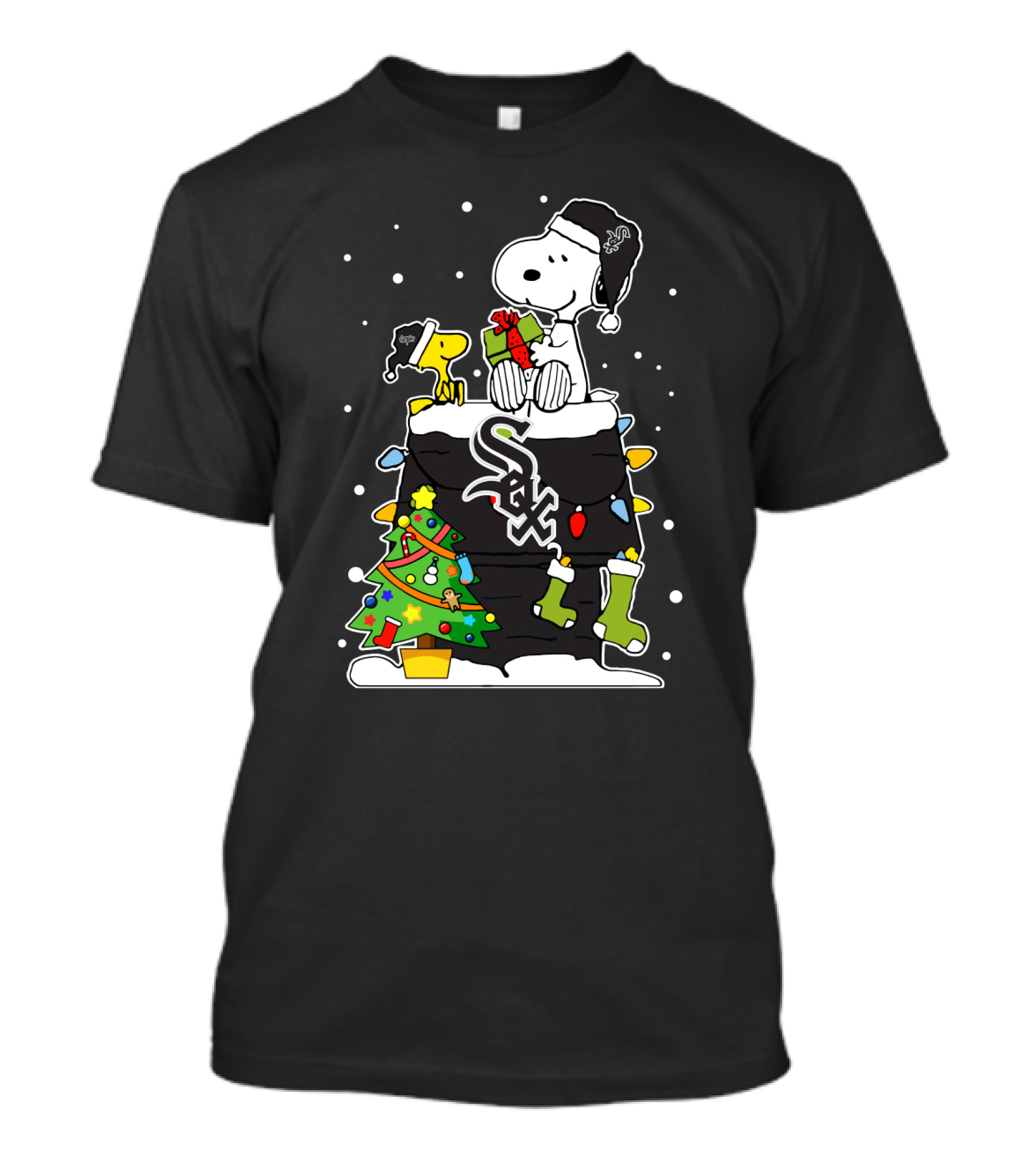 Chicago White Sox Snoopy Christmas Chimney Scene T-Shirt