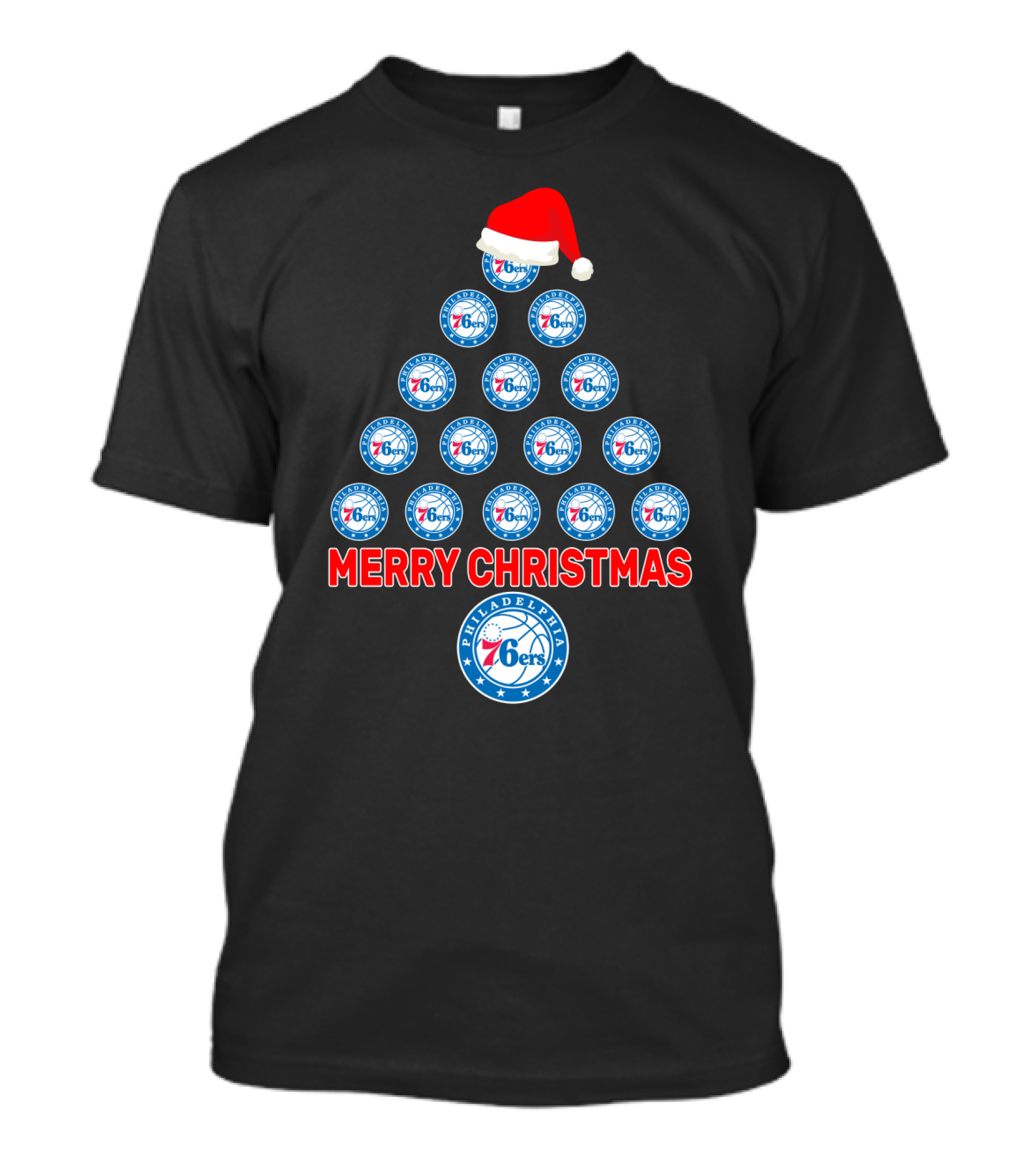 Merry Christmas Philadelphia 76ers Fans Christmas Tree T-Shirt