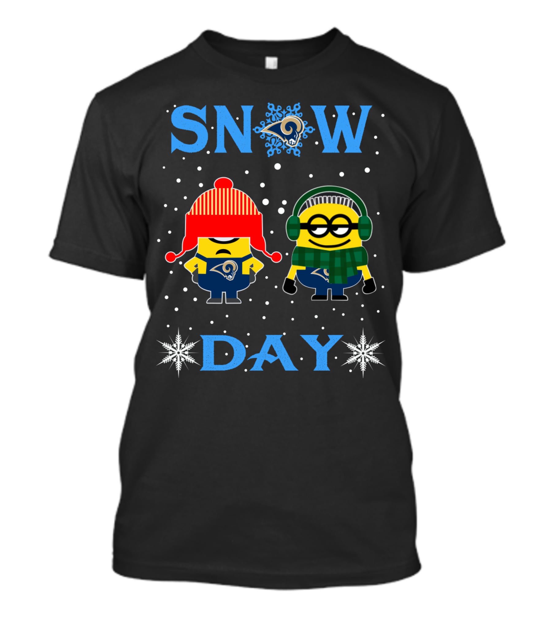 Snow Day Los Angeles Rams Minions Fans Winter Fun T-Shirt