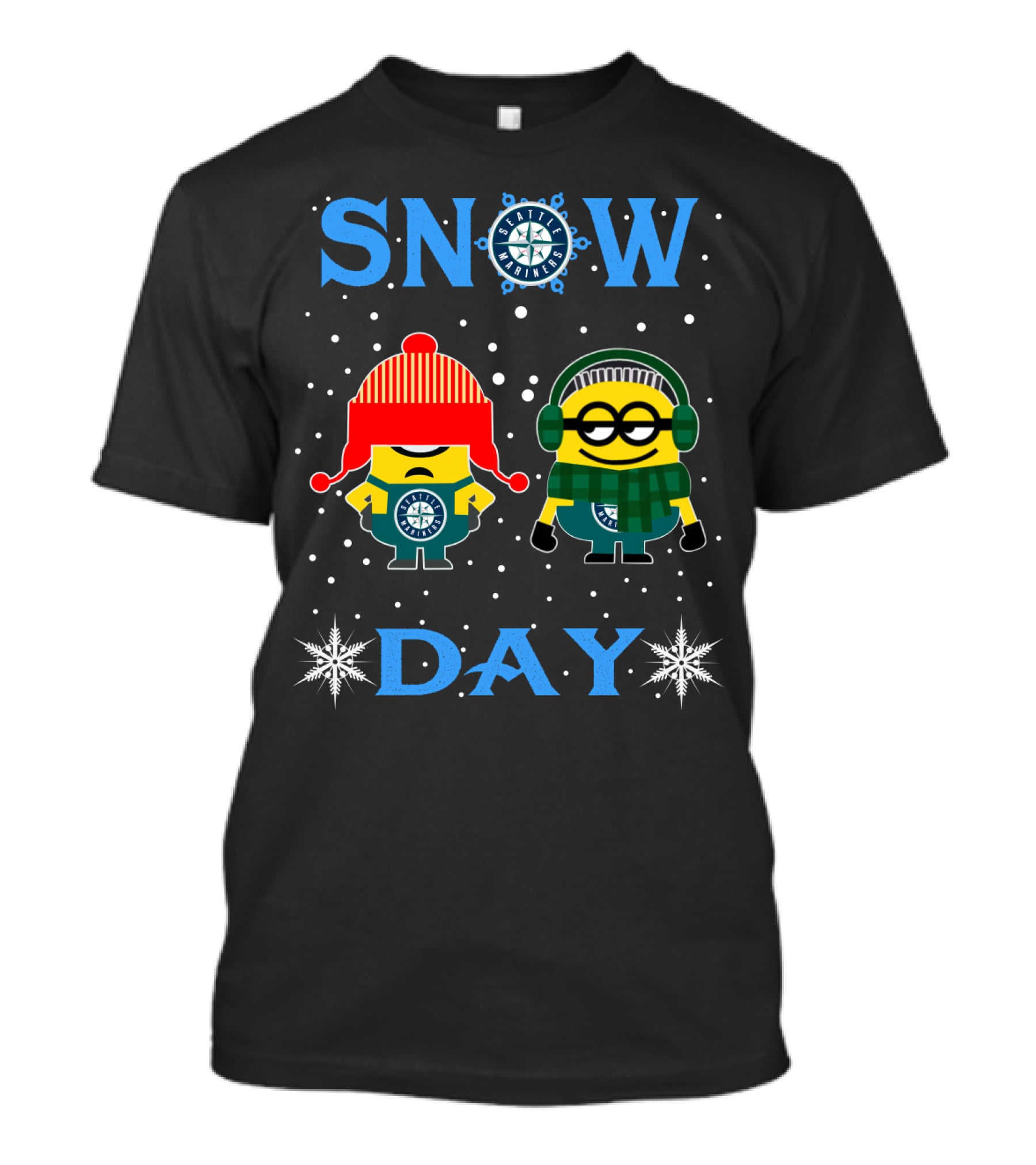 Seattle Mariners Snow Day Minions Fans T-Shirt