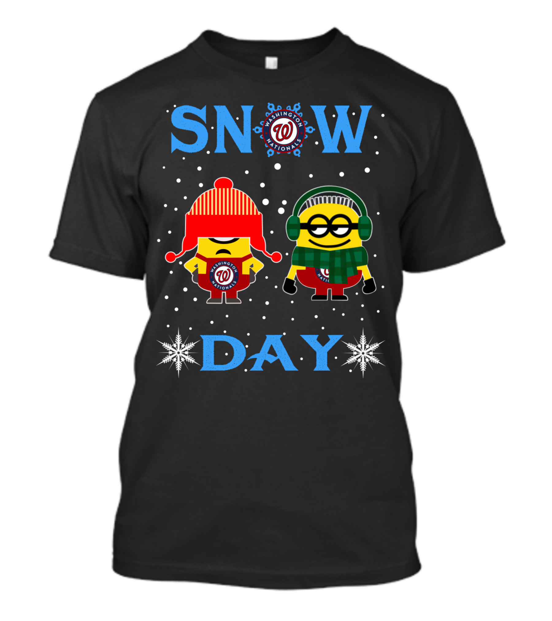 Washington Nationals Snow Day With Minions In Winter Gear T-Shirt