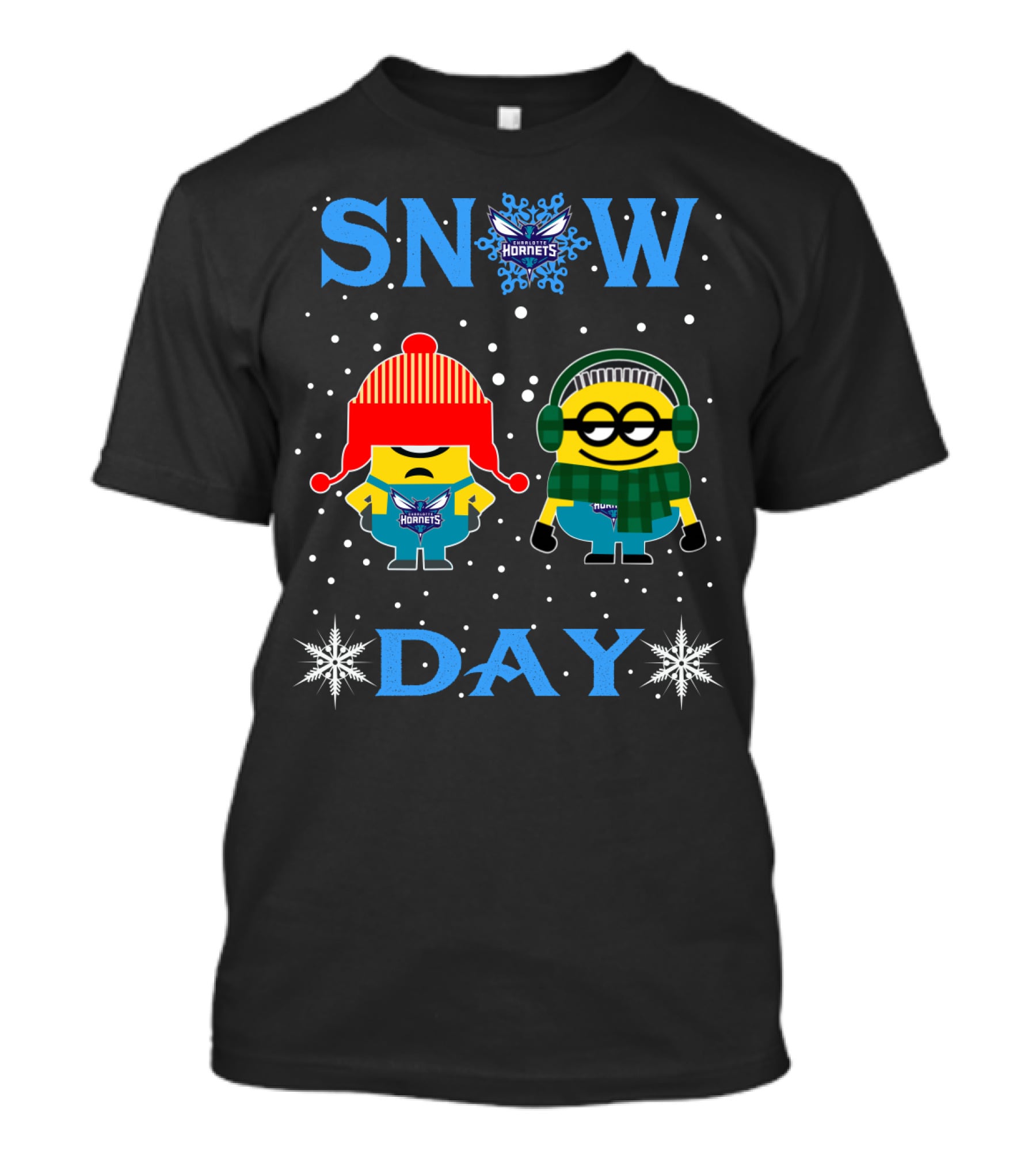 Snow Day Charlotte Hornets Minion Combo Winter Fun T-Shirt