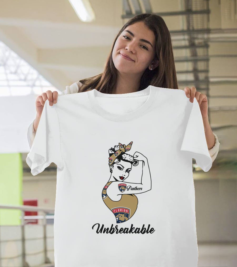 Unbreakable Florida Panthers Strong Girl Empowerment T-Shirt