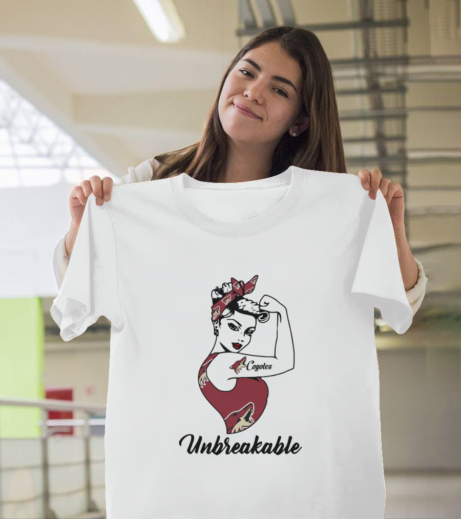 Unbreakable Arizona Coyotes Strong Girl With Iconic Team Colors T-Shirt