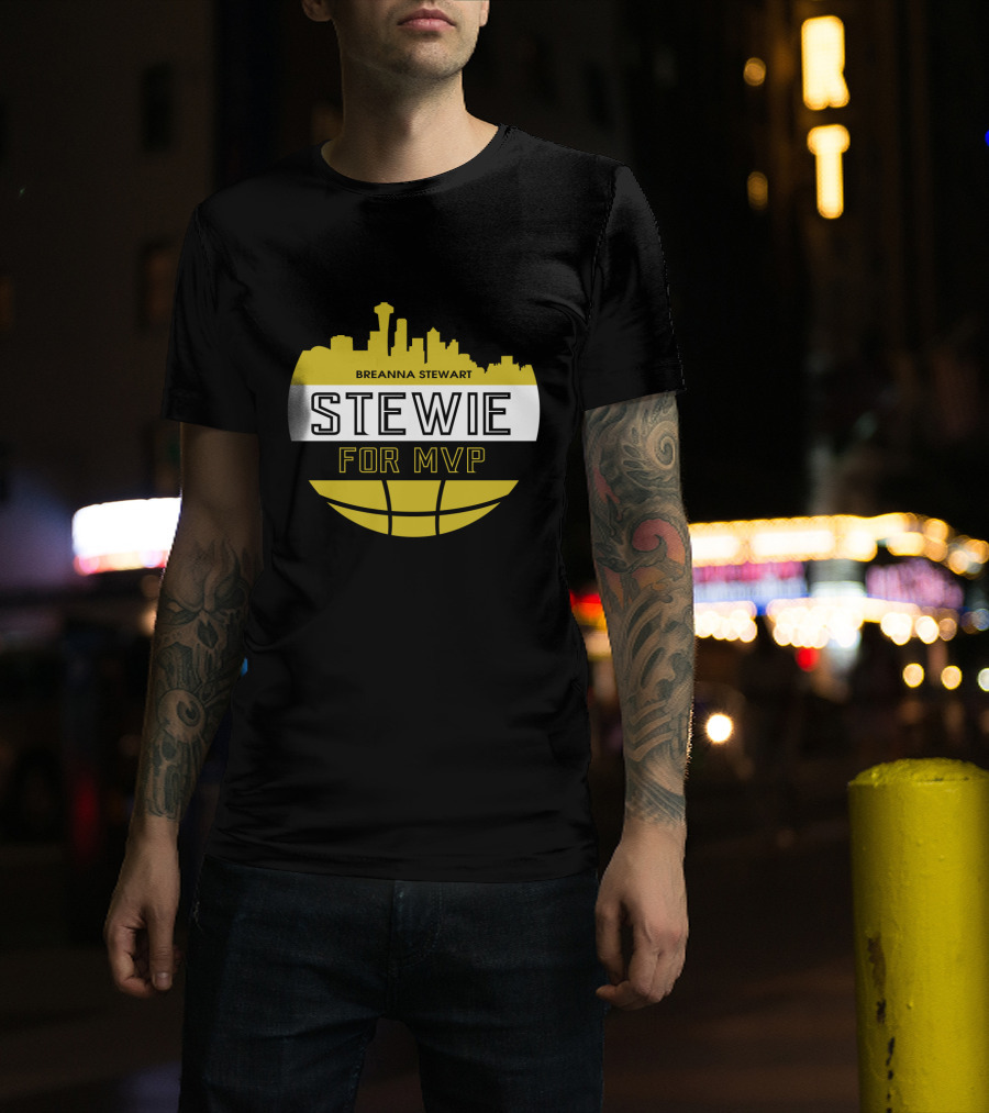 Breanna Stewart Stewie For MVP Seattle Skyline Basketball Fan T-Shirt