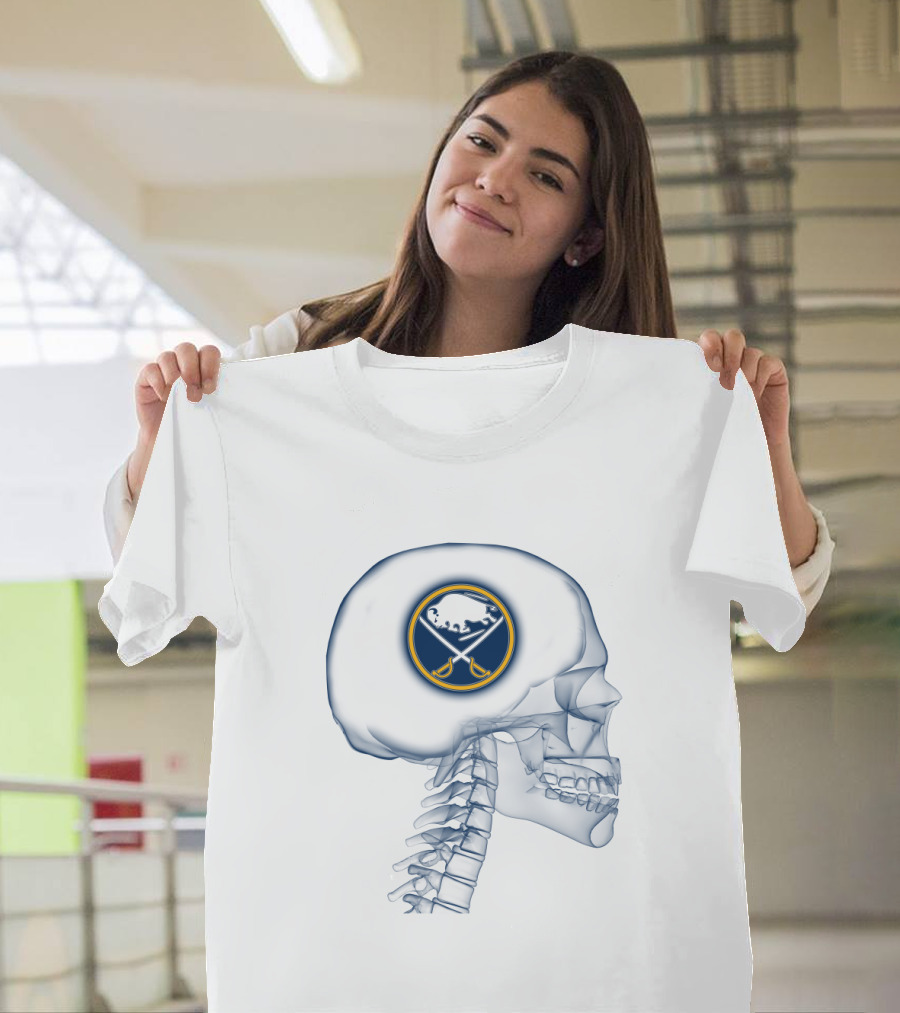 Buffalo Sabres Logo Inside Skull T-Shirt