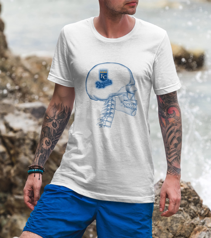 Kansas City Royals KC Logo In A Brain X-Ray T-Shirt