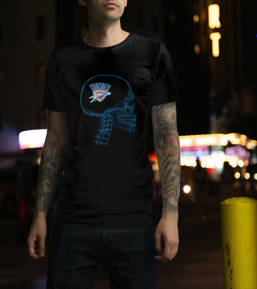 Oklahoma City Thunder Brain Skull Halloween T-Shirt