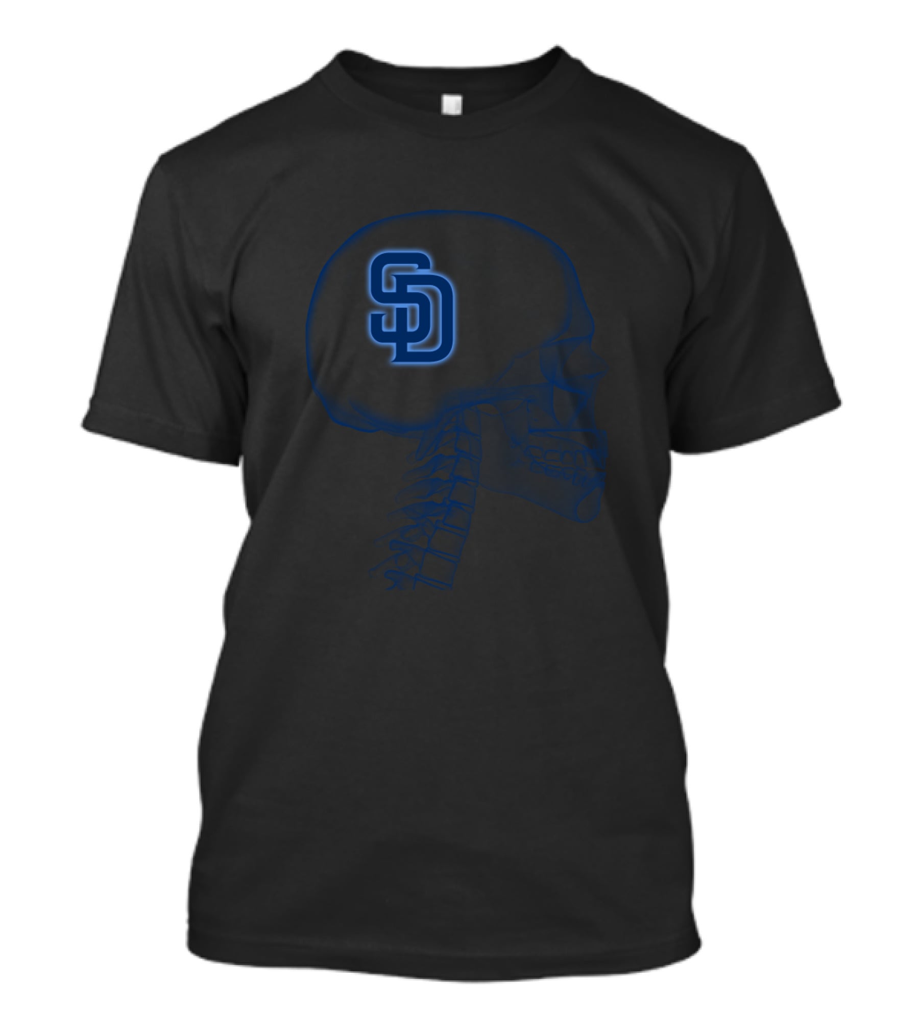 San Diego Padres SD Logo In Skull Brain T-Shirt