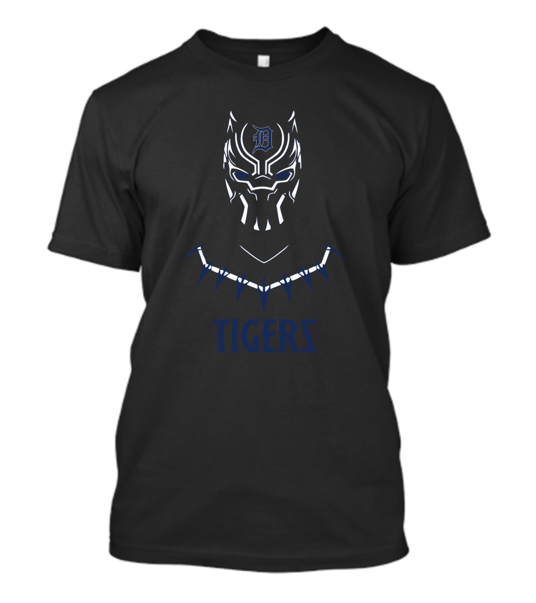 Detroit Tigers Black Panther Fan Mask T-Shirt