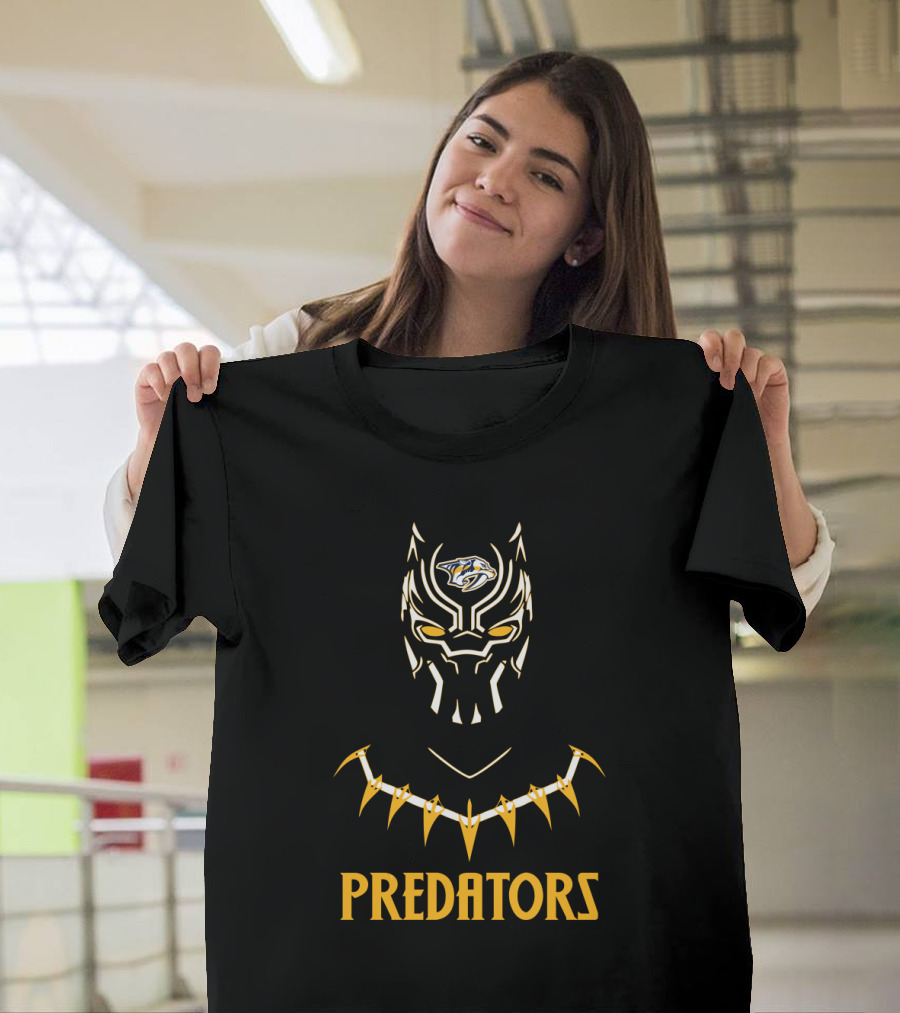 Nashville Predators Fan Featuring Black Panther Inspired T-Shirt