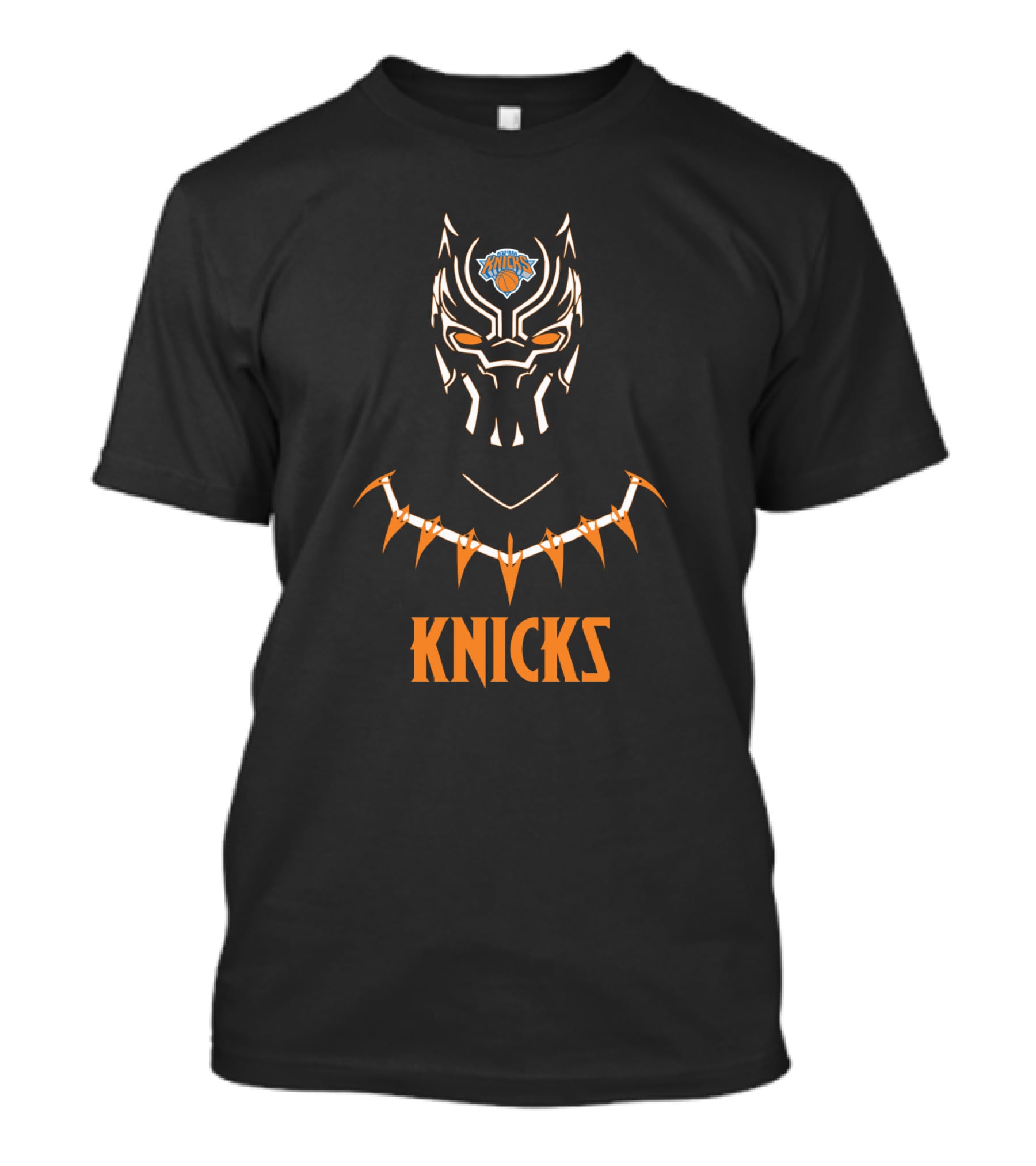 Black Panther Knicks Fans Iconic Mask And Necklace T-Shirt