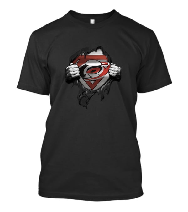 Carolina Hurricanes Meets Superman Emblem For Fans T-Shirt