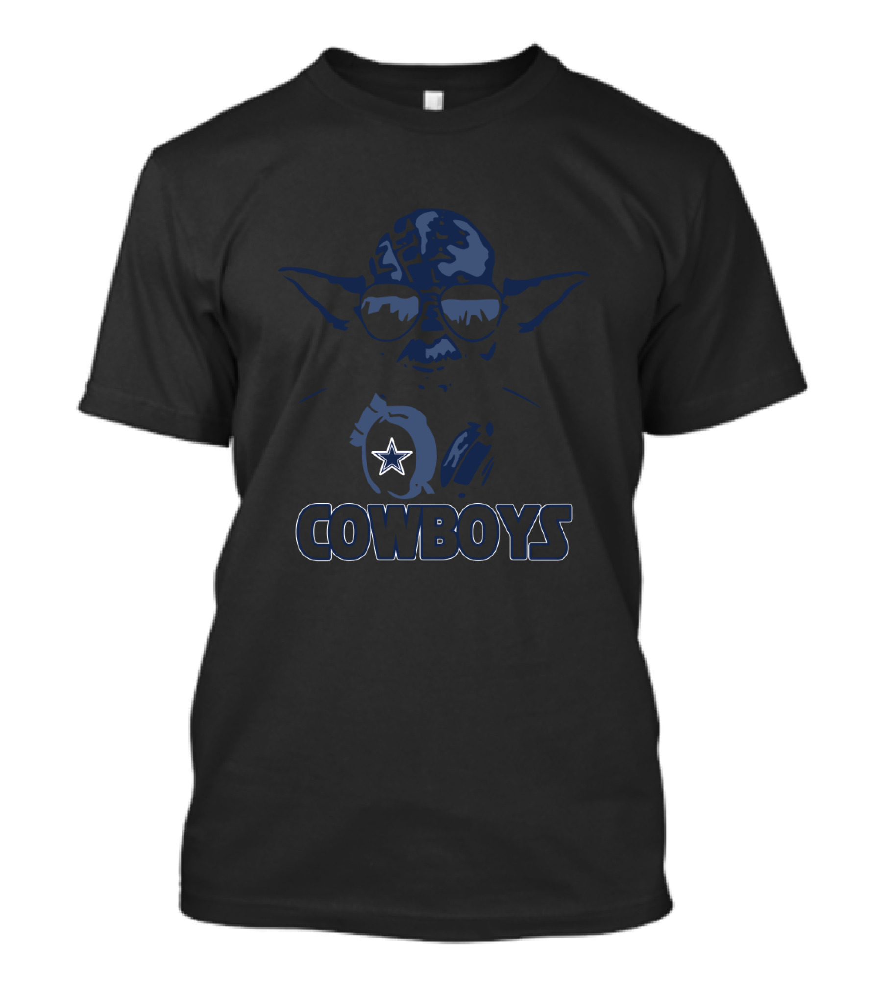 Yoda Star Wars Dallas Cowboys Fan Mashup With Star T-Shirt