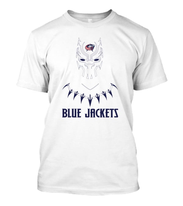 Columbus Blue Jackets Logo On Black Panther Mask T-Shirt