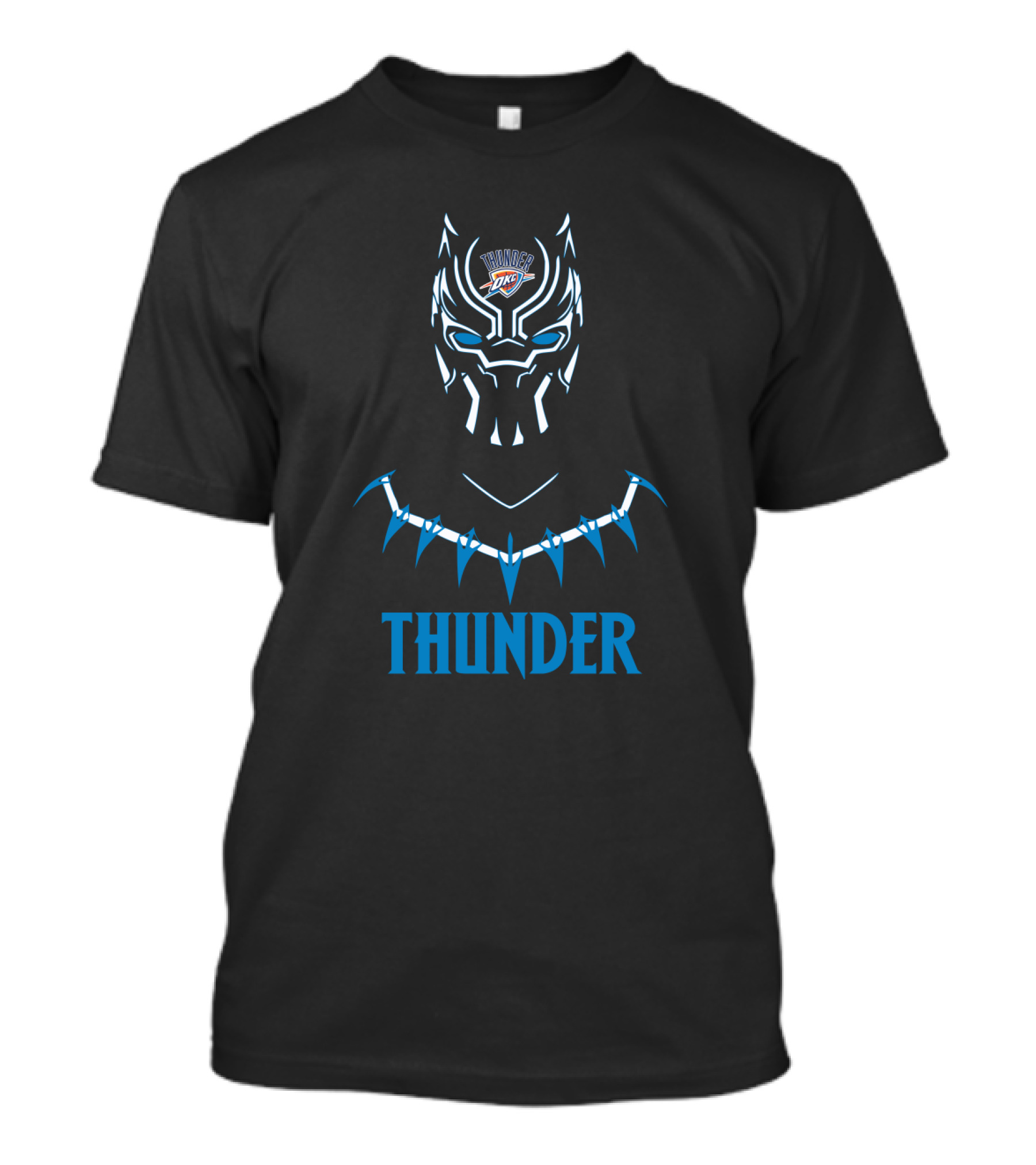 Oklahoma City Thunder Fan Black Panther Style T-Shirt
