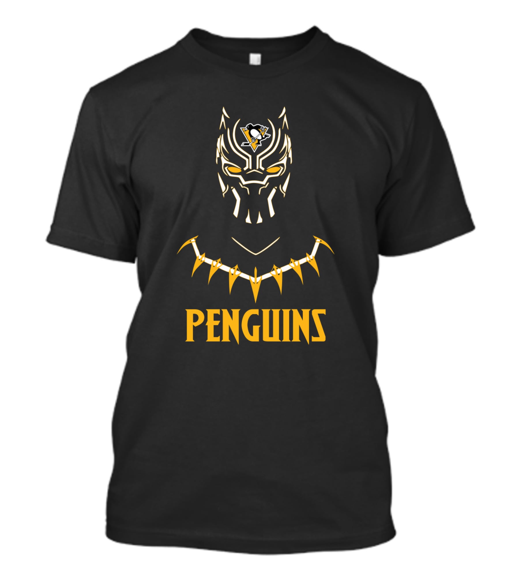 Pittsburgh Penguins Black Panther Mask Fans T-Shirt