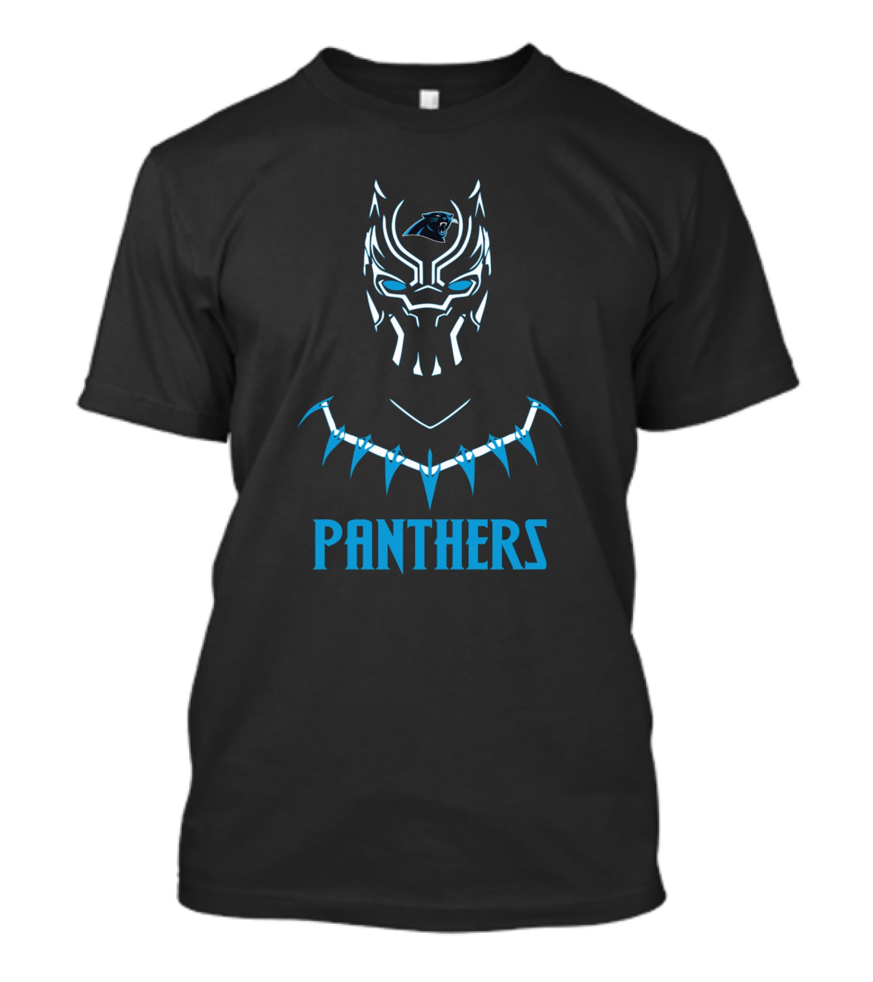 Panthers Logo With Black Panther Inspired Mask T-Shirt