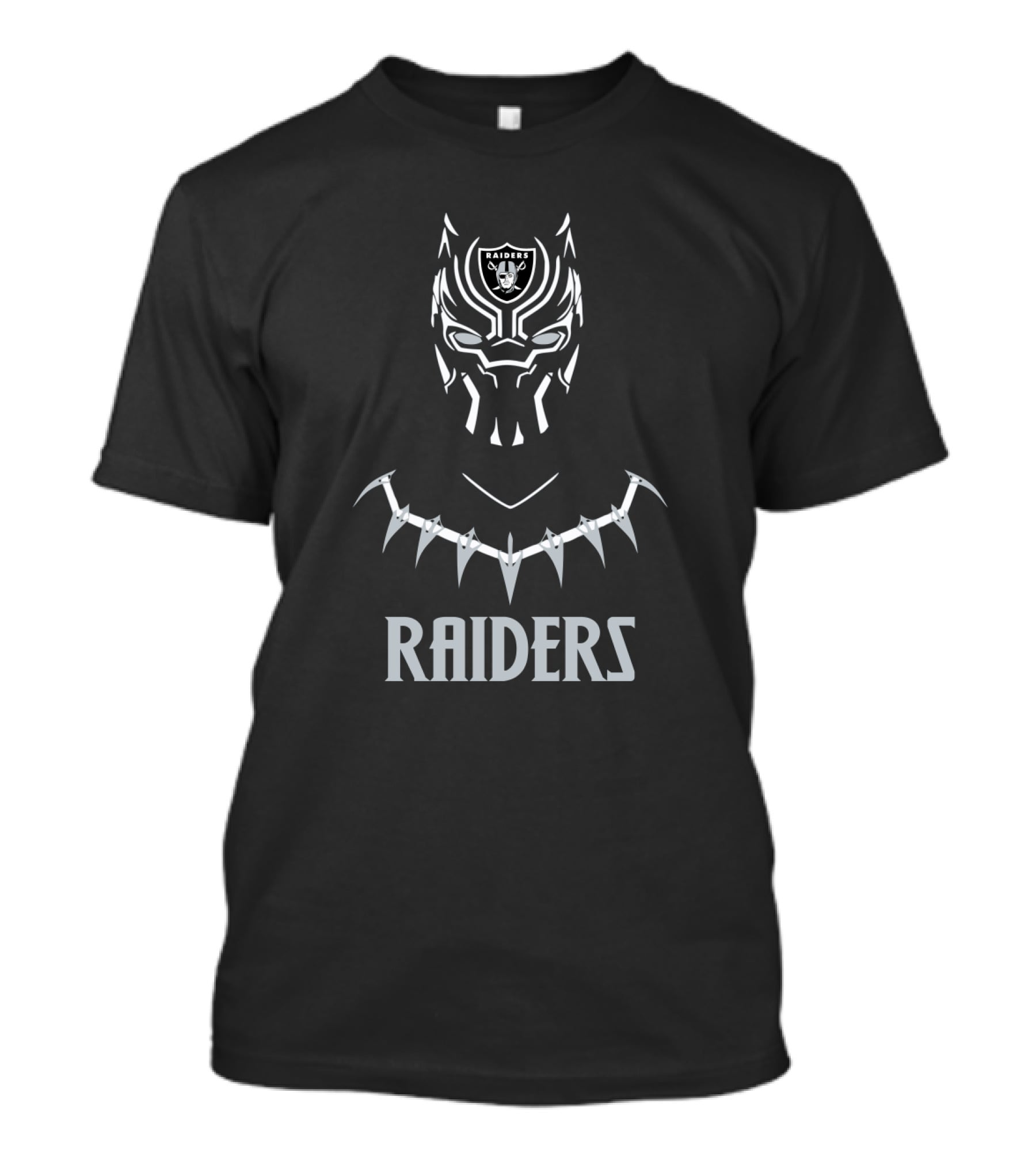 Black Panther Raiders Logo Fusion For Oakland Fans T-Shirt