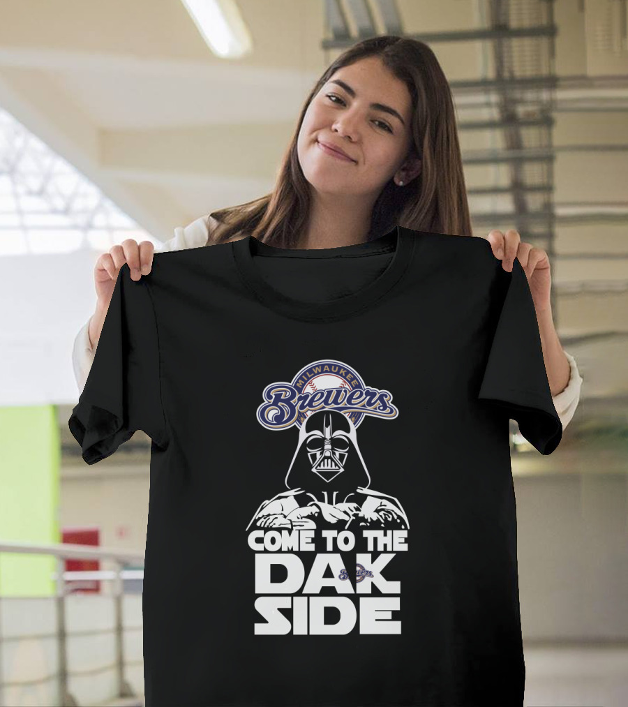 Milwaukee Brewers Fans Come to the Dark Side Darth Vader Crossover T-Shirt