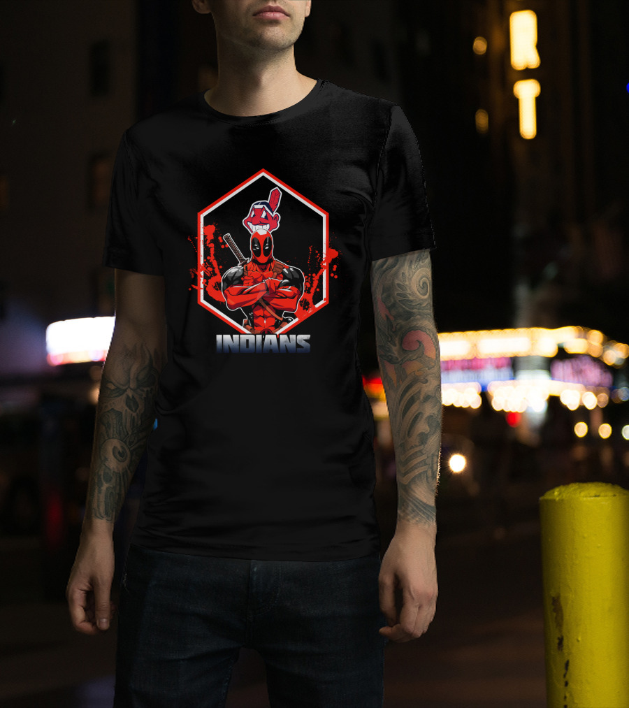 Deadpool Indians Fans Baseball Themed T-Shirt
