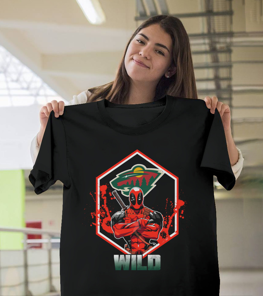 Deadpool Minnesota Wild Crossover Logo Fan T-Shirt
