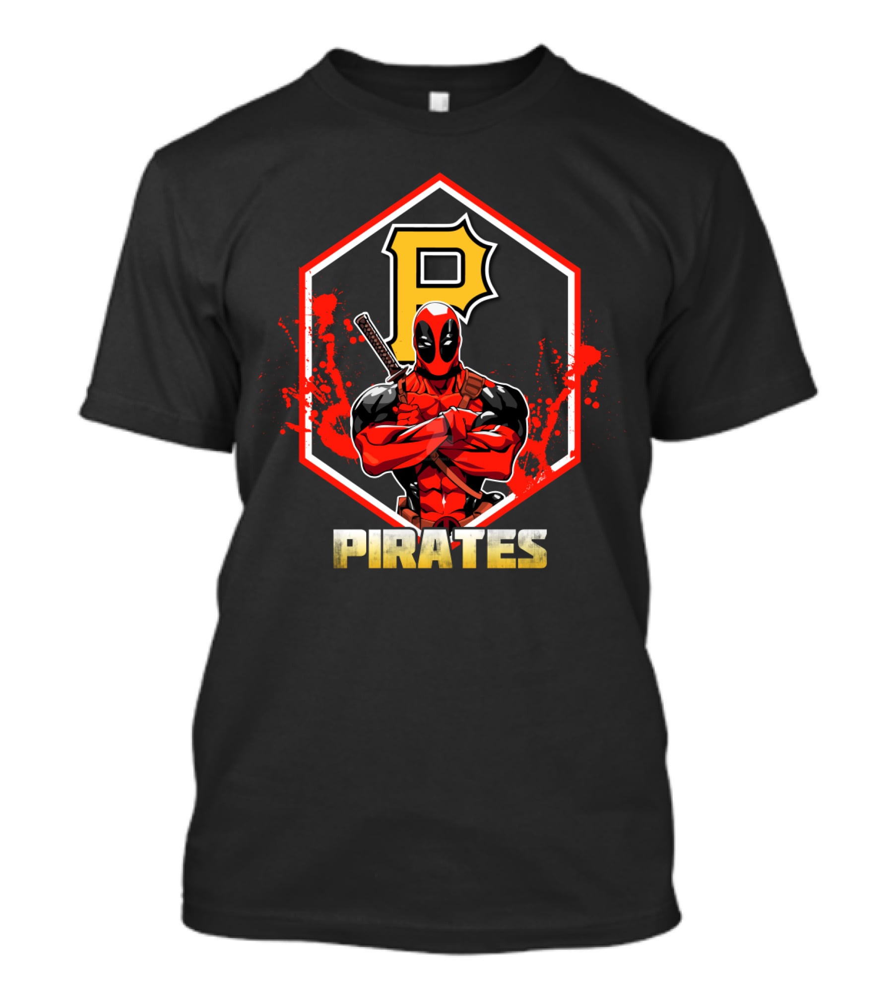 Deadpool Crossover With Pittsburgh Pirates Logo Fans T-Shirt