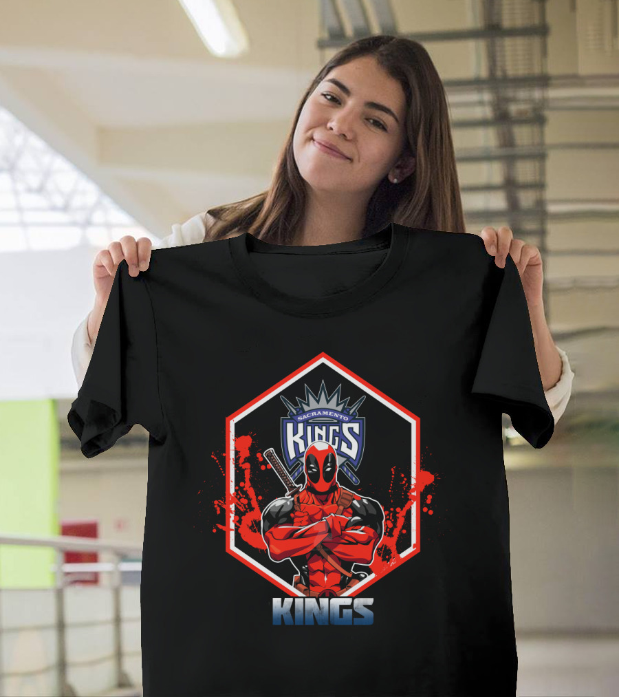 Deadpool Sacramento Kings Crossover T-Shirt