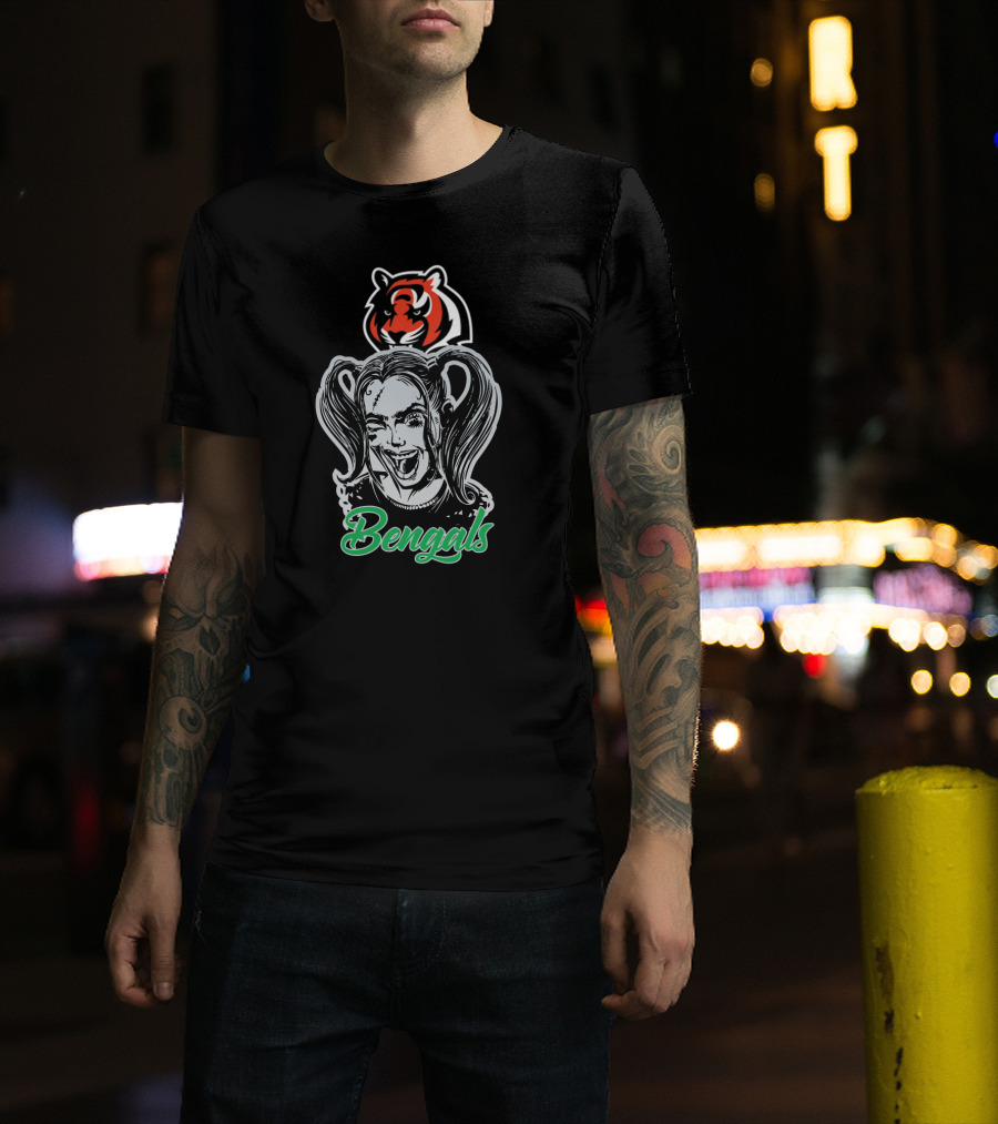 Bengals Fans Harley Quinn And Cincinnati Bengals T-Shirt