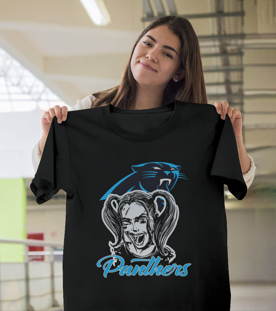 Harley Quinn Panthers Carolina Football Fan T-Shirt