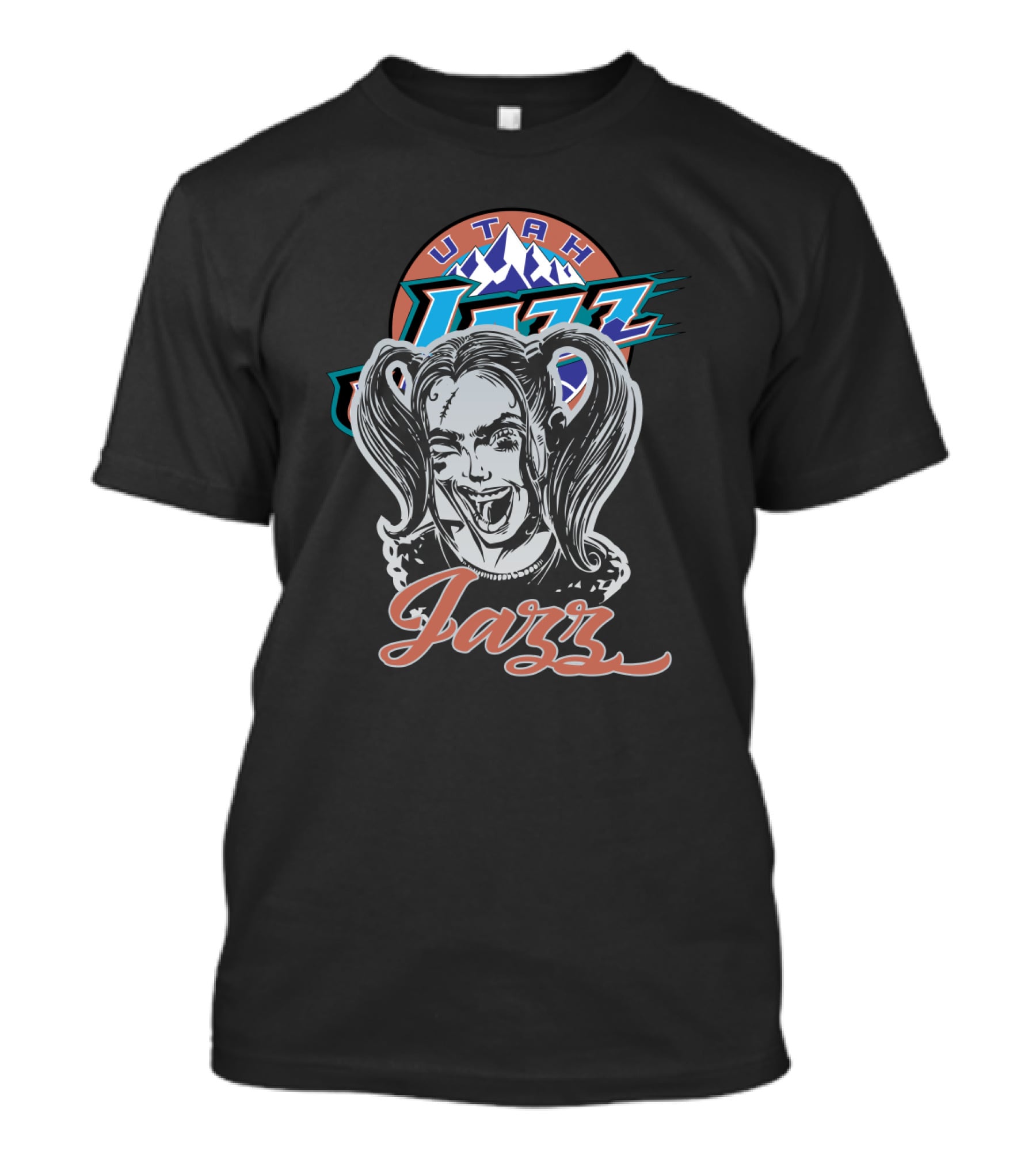 Utah Jazz Harley Quinn Crossover Enthusiasts T-Shirt