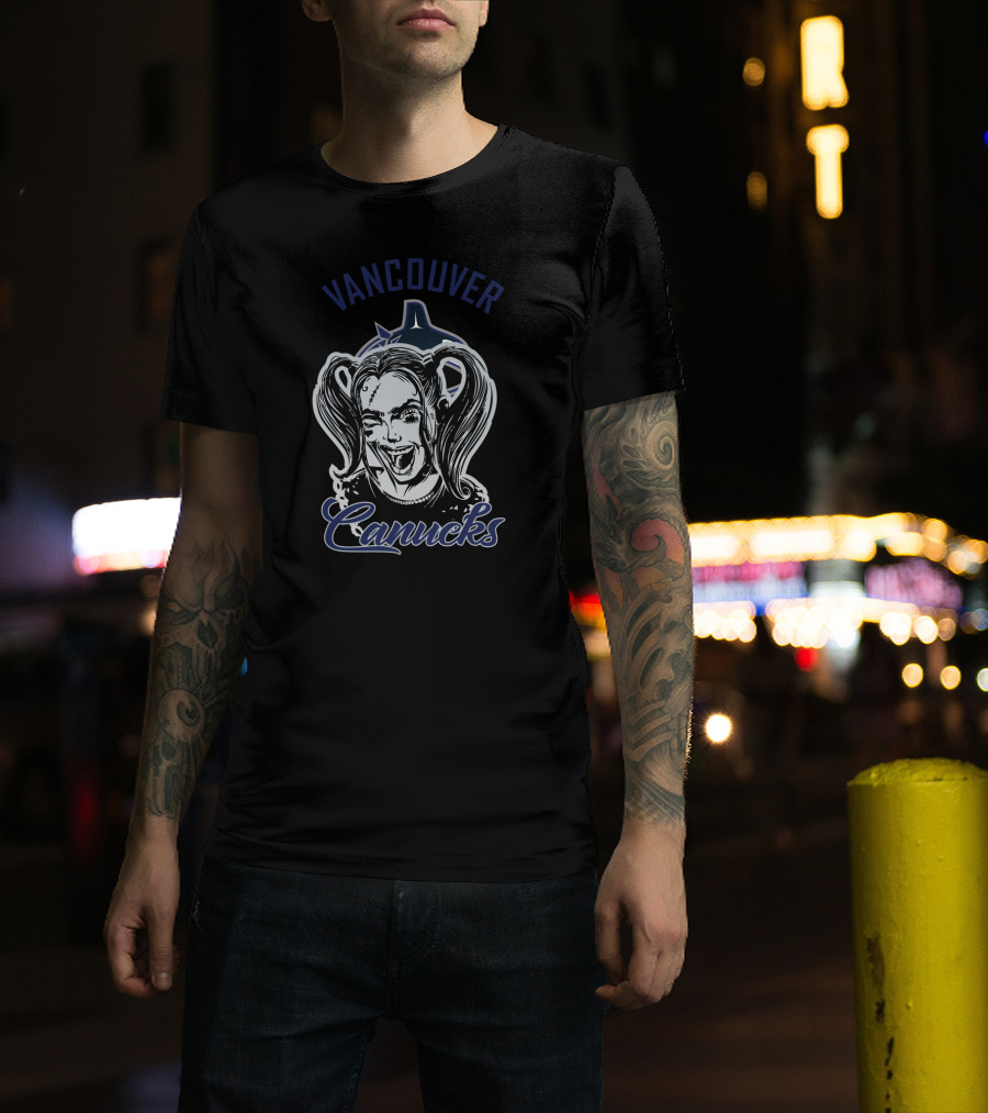Vancouver Canucks Harley Quinn Fan Art Enthusiast T-Shirt