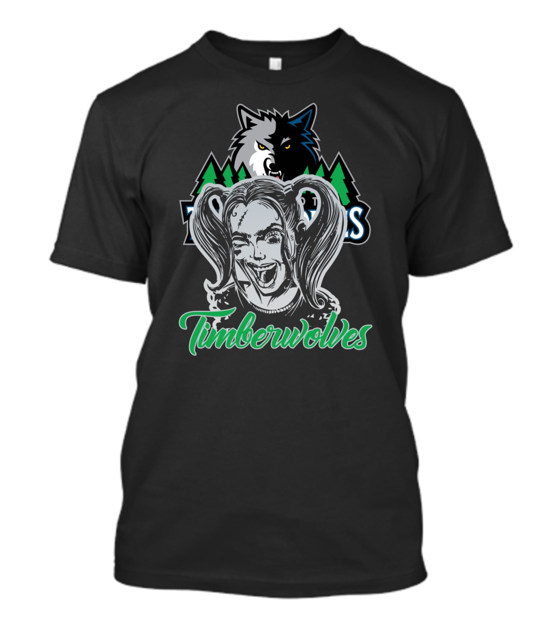 Harley Quinn Timberwolves Fans Minnesota Wolf T-Shirt