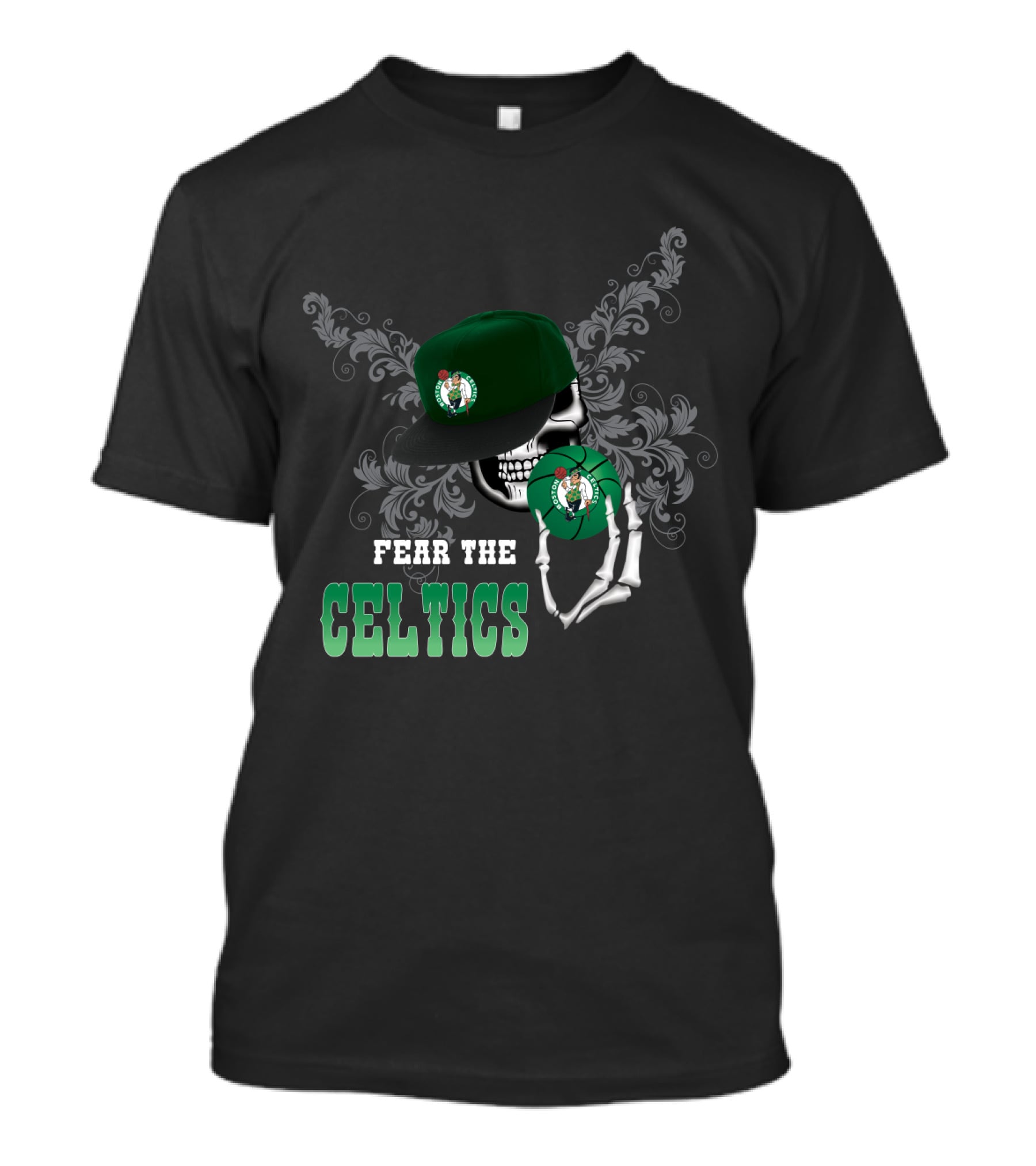 Fear The Celtics Skull And Hat T-Shirt