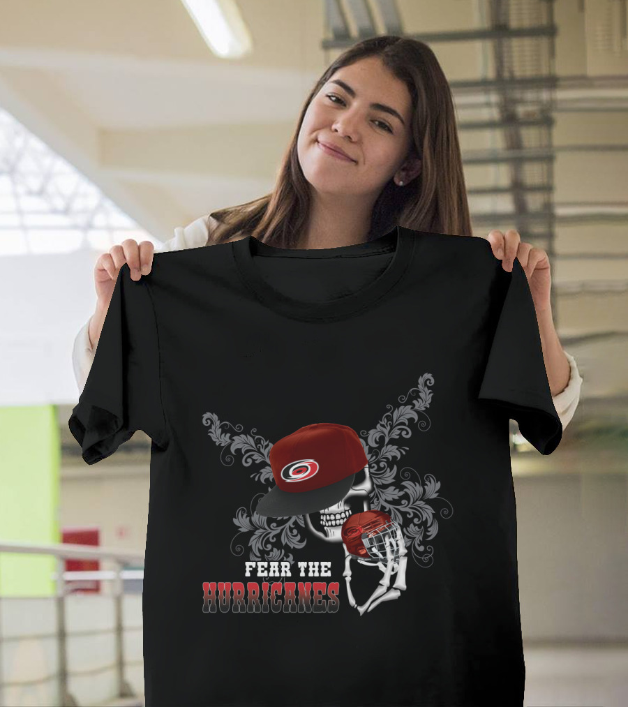 Fear the Carolina Hurricanes Skull Hat and Hockey T-Shirt