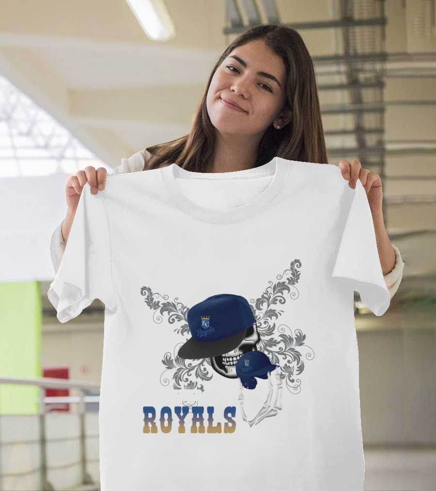 Kansas City Royals Skeleton Hat Fear The Royals T-Shirt