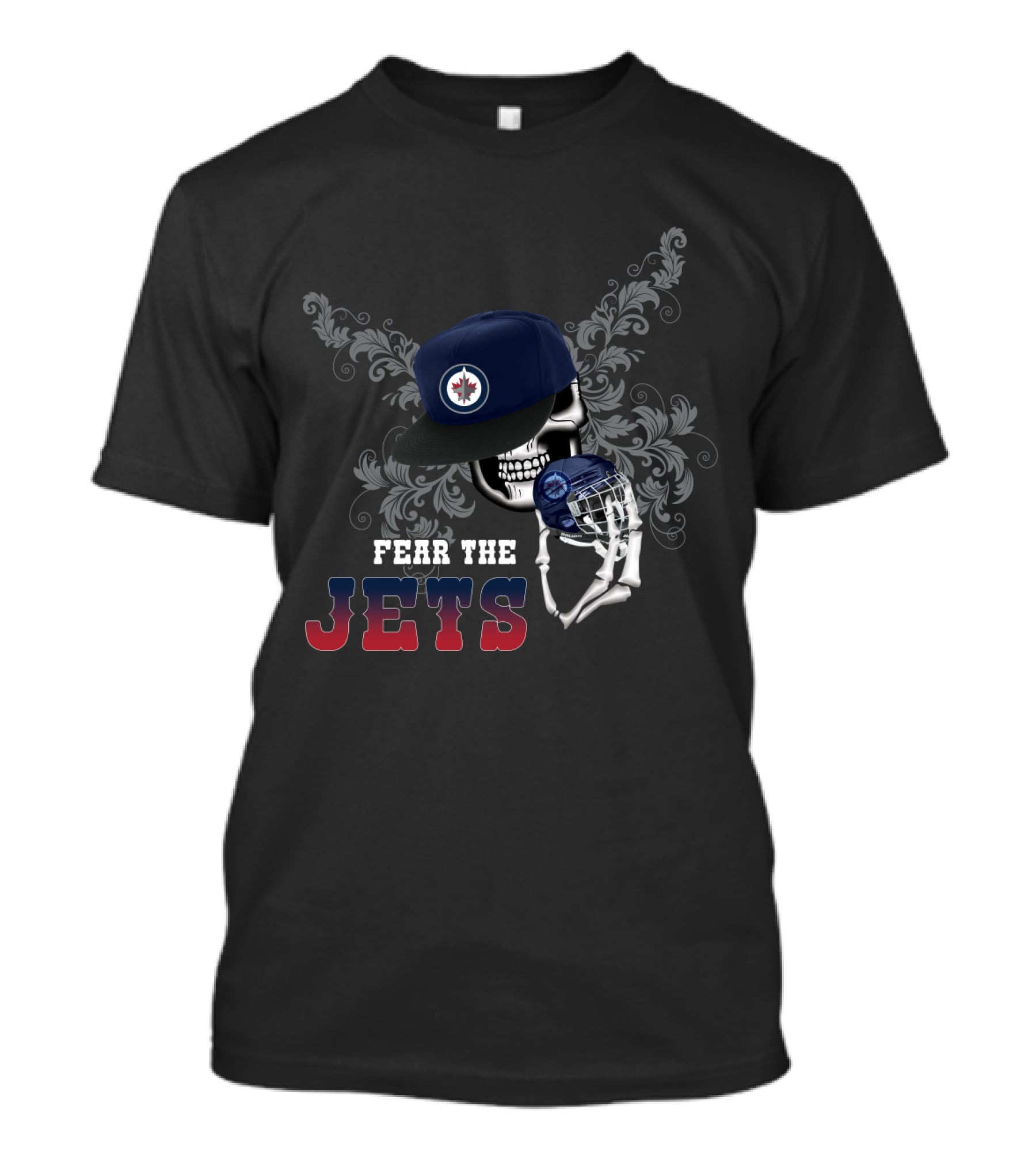 Winnipeg Jets Fear The Skull And Hockey Helmet T-Shirt