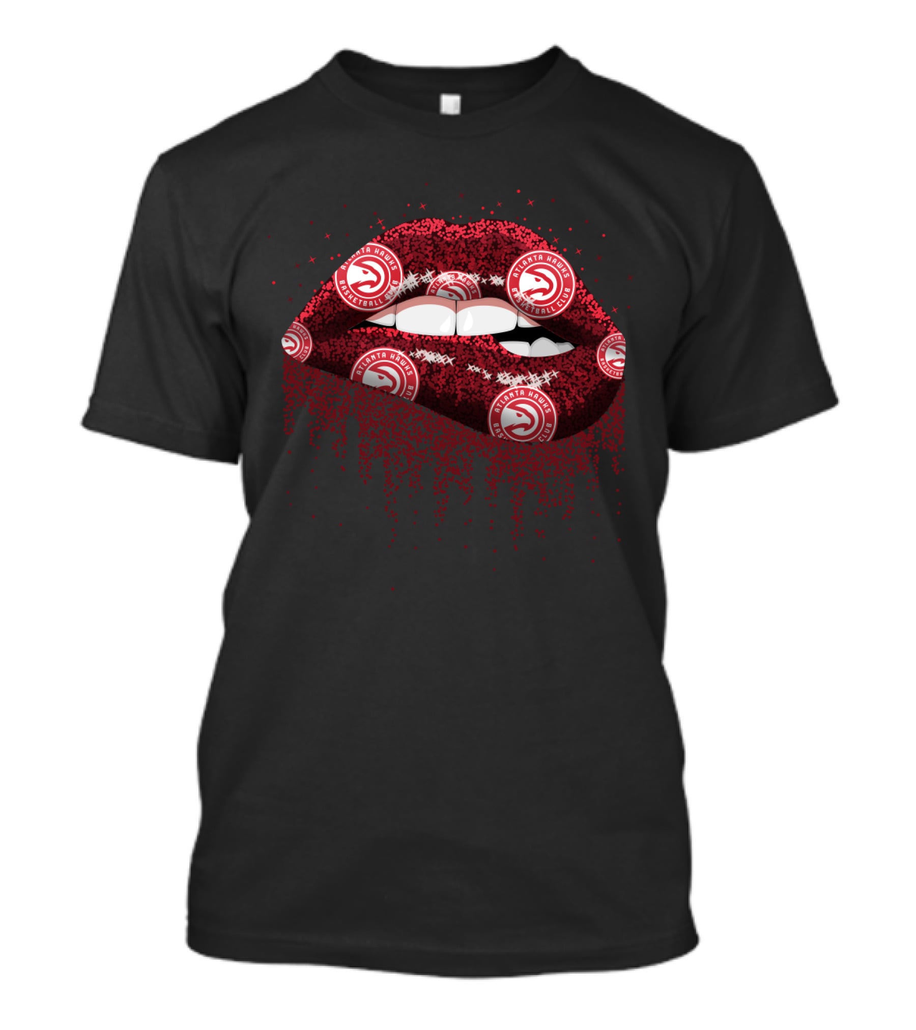 Atlanta Hawks Basketball Lips Fan Style T-Shirt