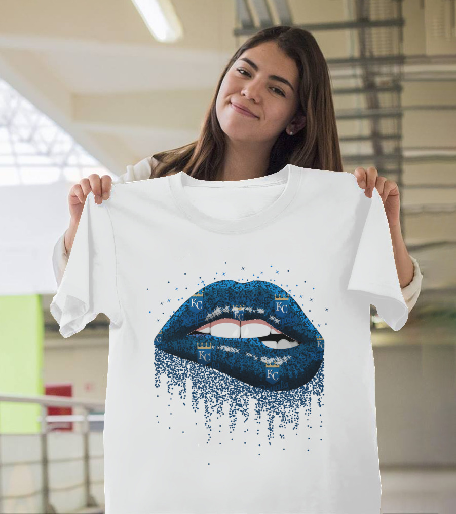 Kansas City Royals Glitter Blue Lips with KC T-Shirt