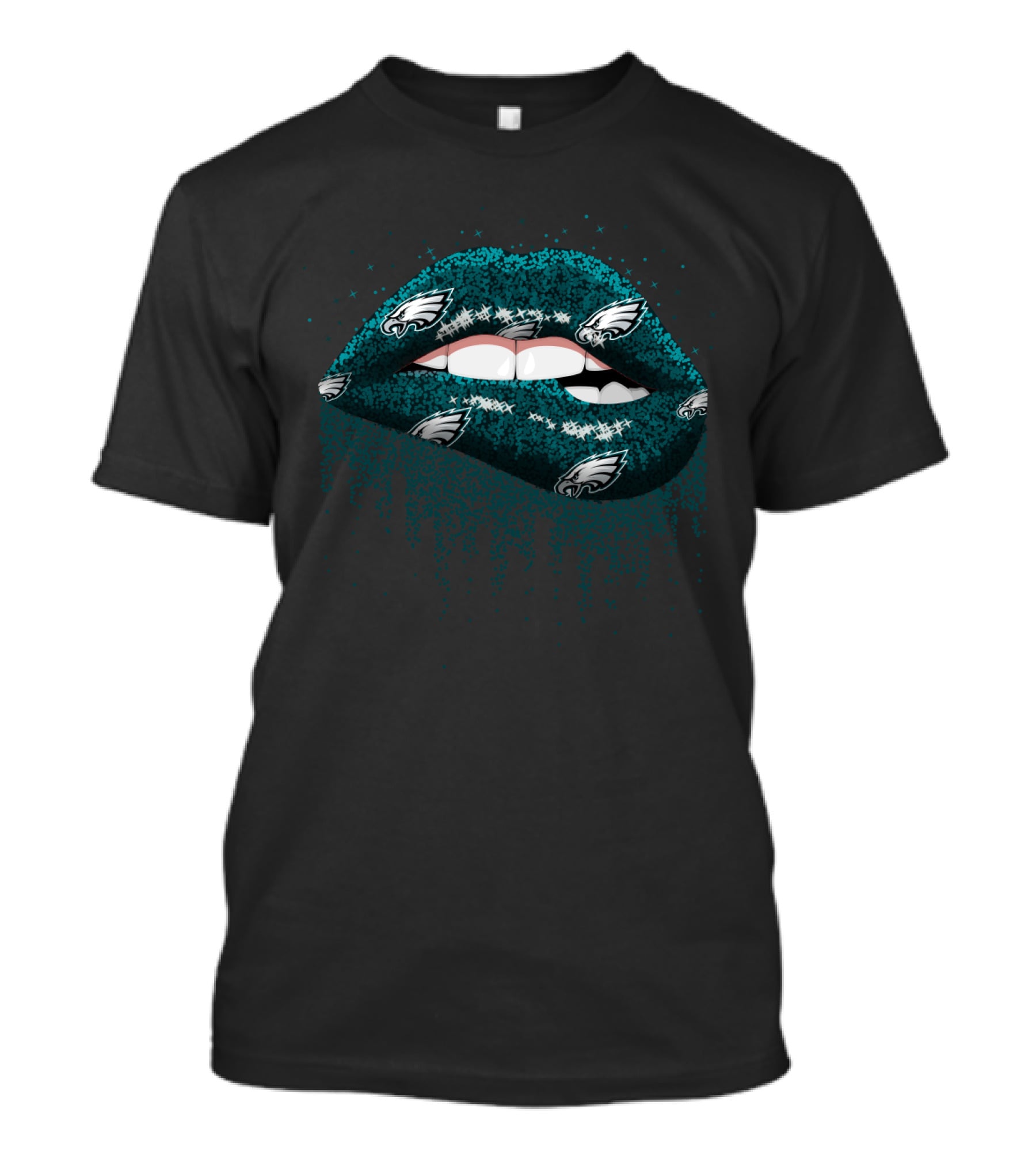 Glitter Lips Philadelphia Eagles Logo Style Fan Gear T-Shirt
