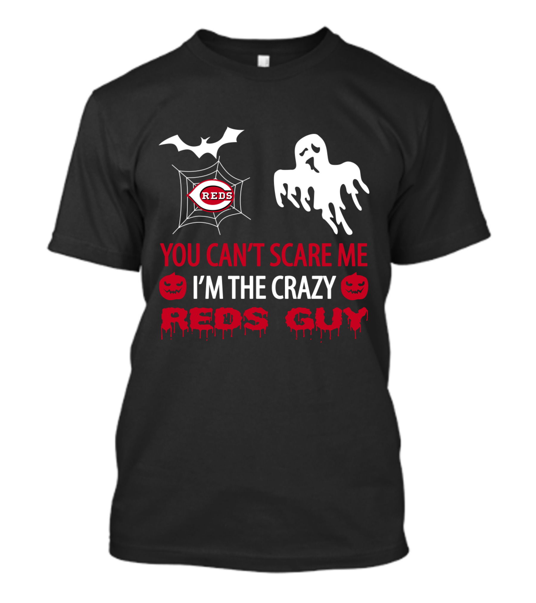 Cincinnati Reds Halloween Crazy Reds Guy You Can't Scare Me T-Shirt