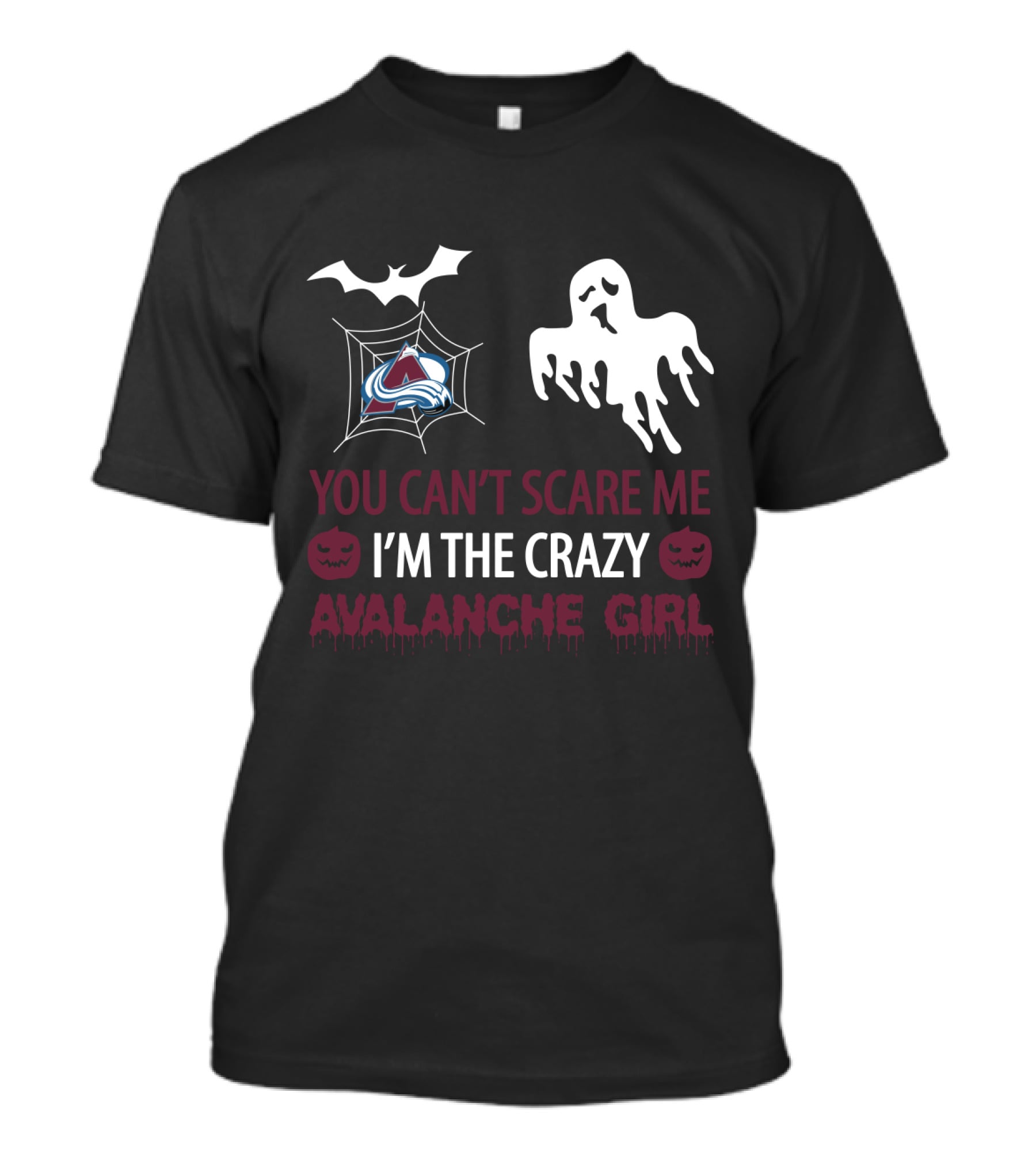 You Can't Scare Me I'm The Crazy Avalanche Girl Halloween Ghost Bat Web T-Shirt