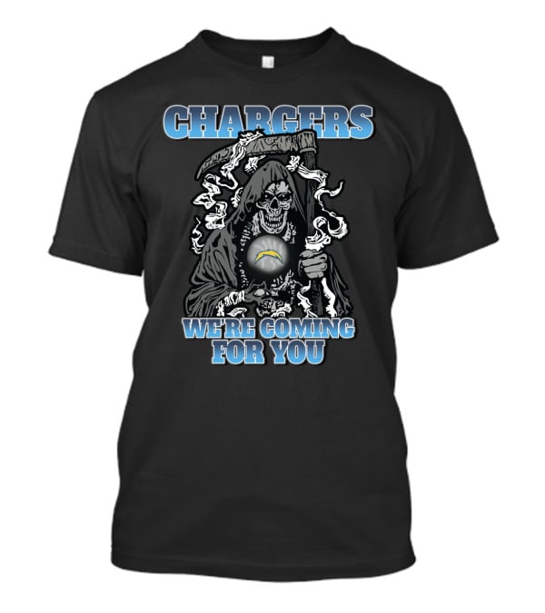Chargers Grim Reaper We're Coming For You T-Shirt