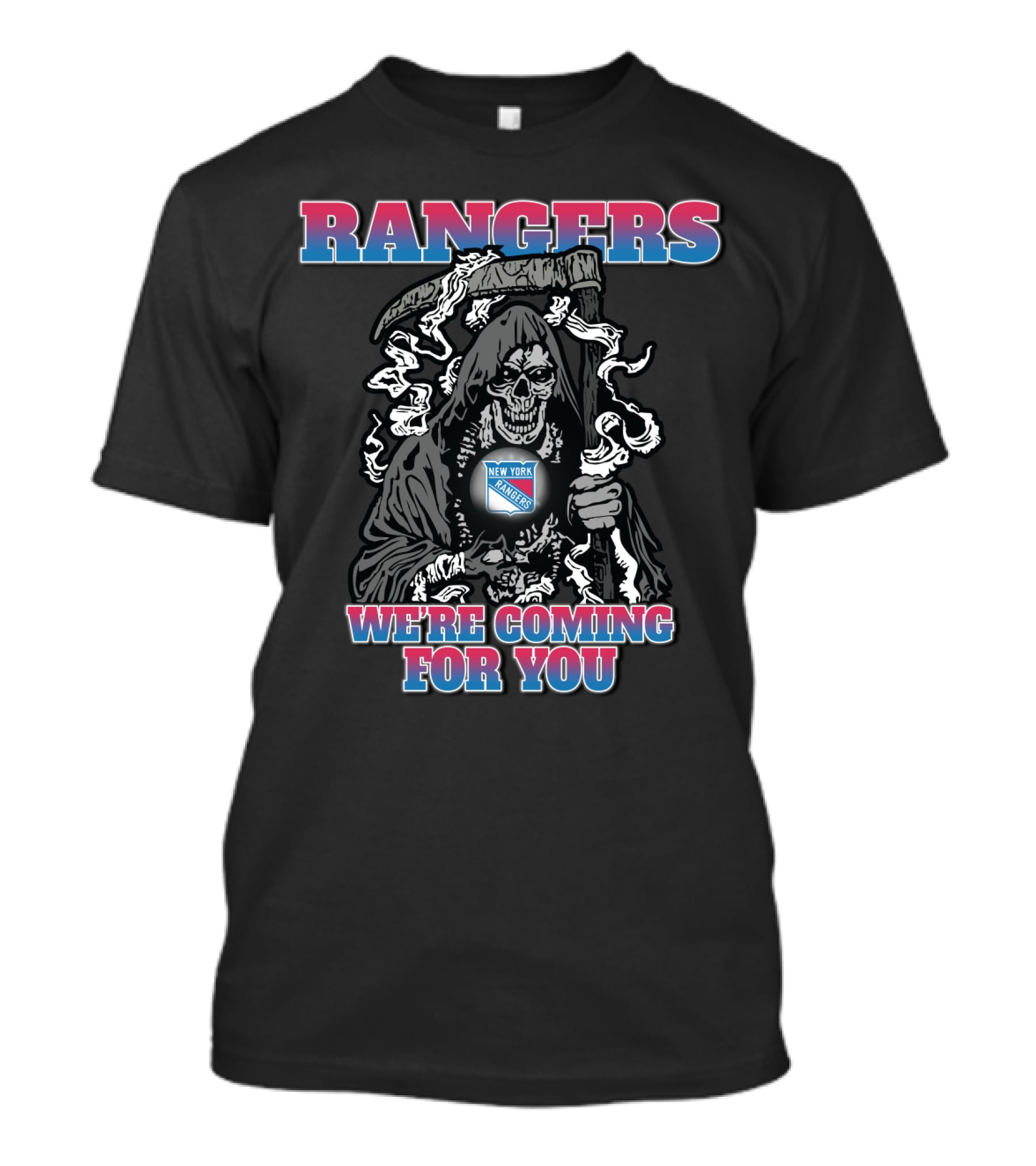 Rangers Grim Reaper We're Coming For You New York Rangers Fans Iconic T-Shirt