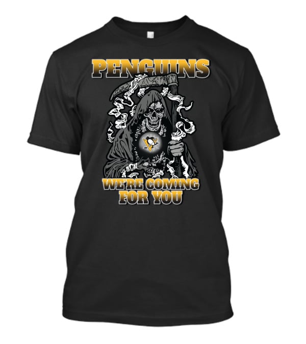 Penguins Grim Reaper We're Coming For You Fans T-Shirt