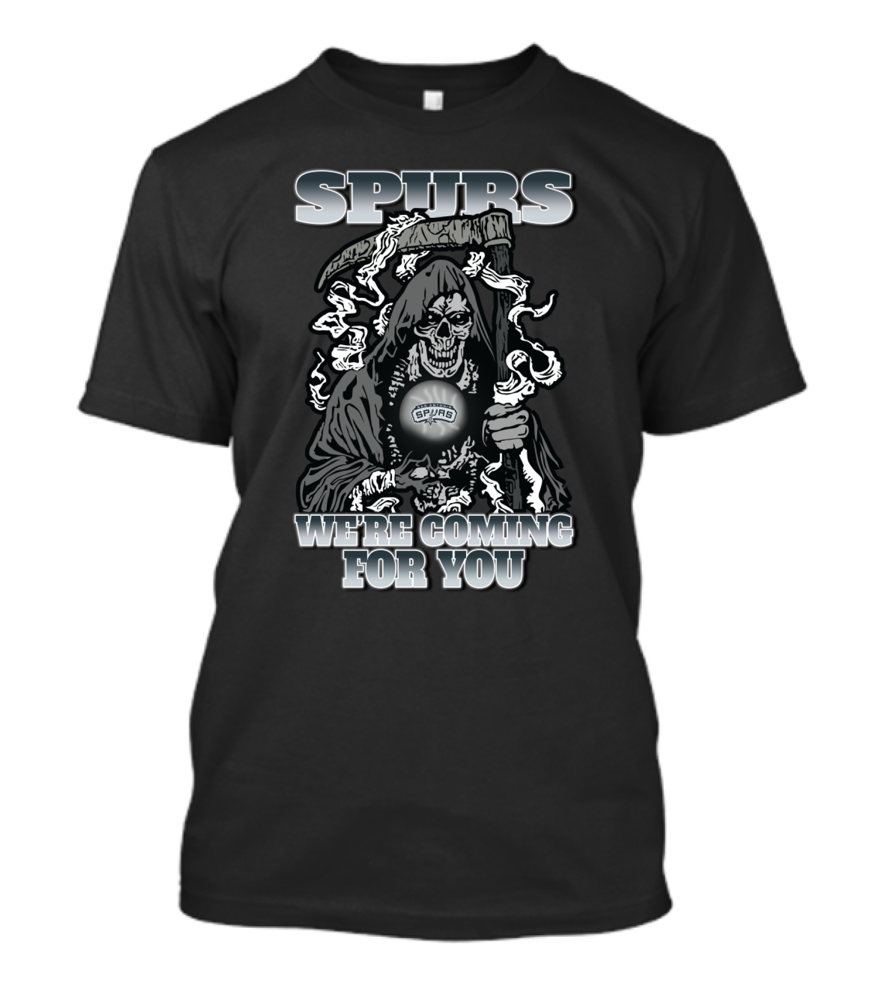 Spurs We're Coming For You Grim Reaper T-Shirt